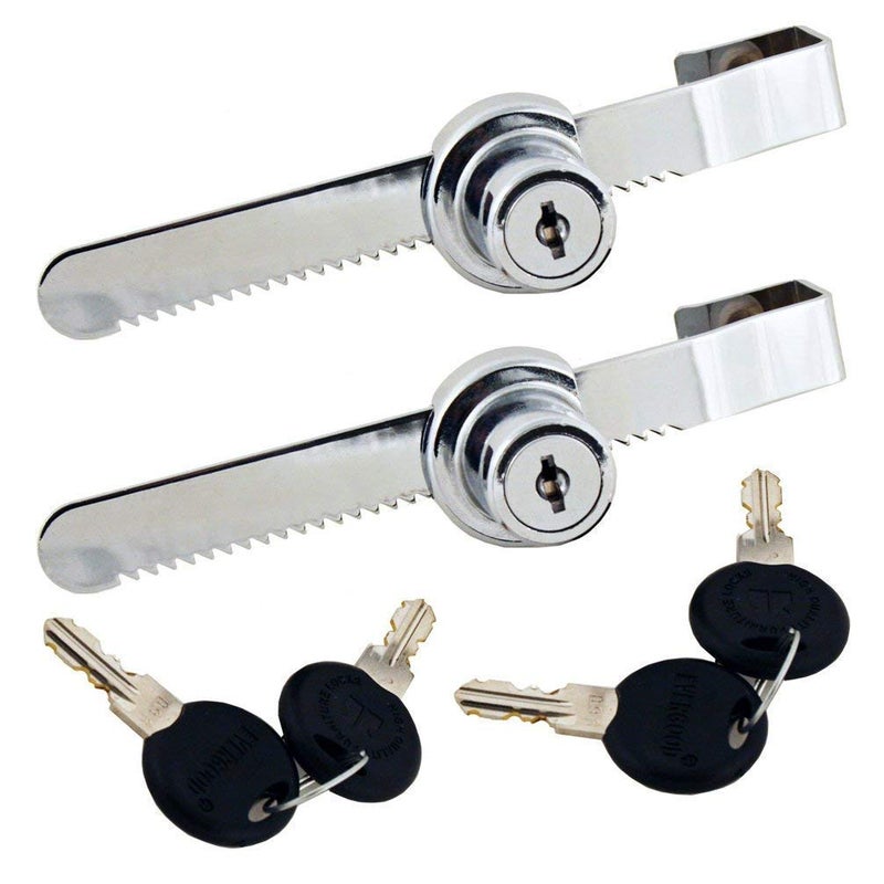WOOCH Sliding Glass Door Ratchet Lock with Chrome Finish, Keyed Alike Showcase Display - 2 Pack - Image 1